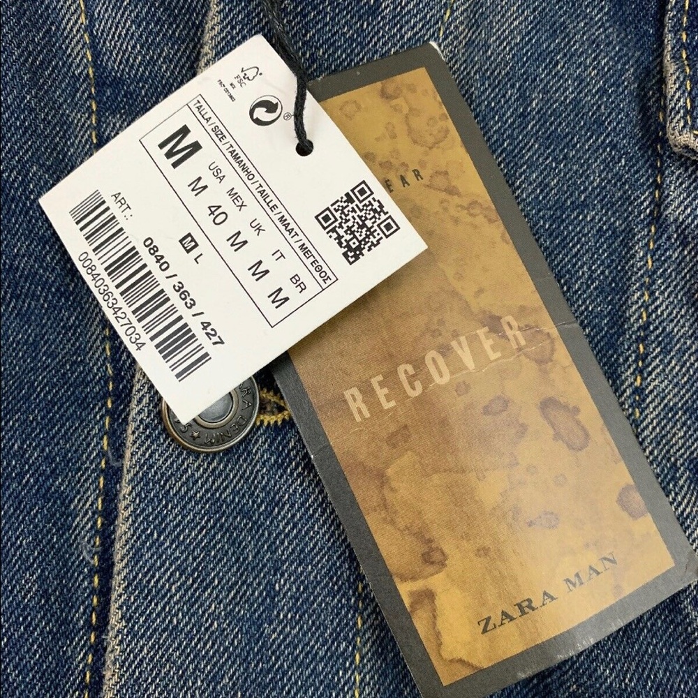 Zara Man Recover Denim Jacket Fully Lined - Picture 5 of 5